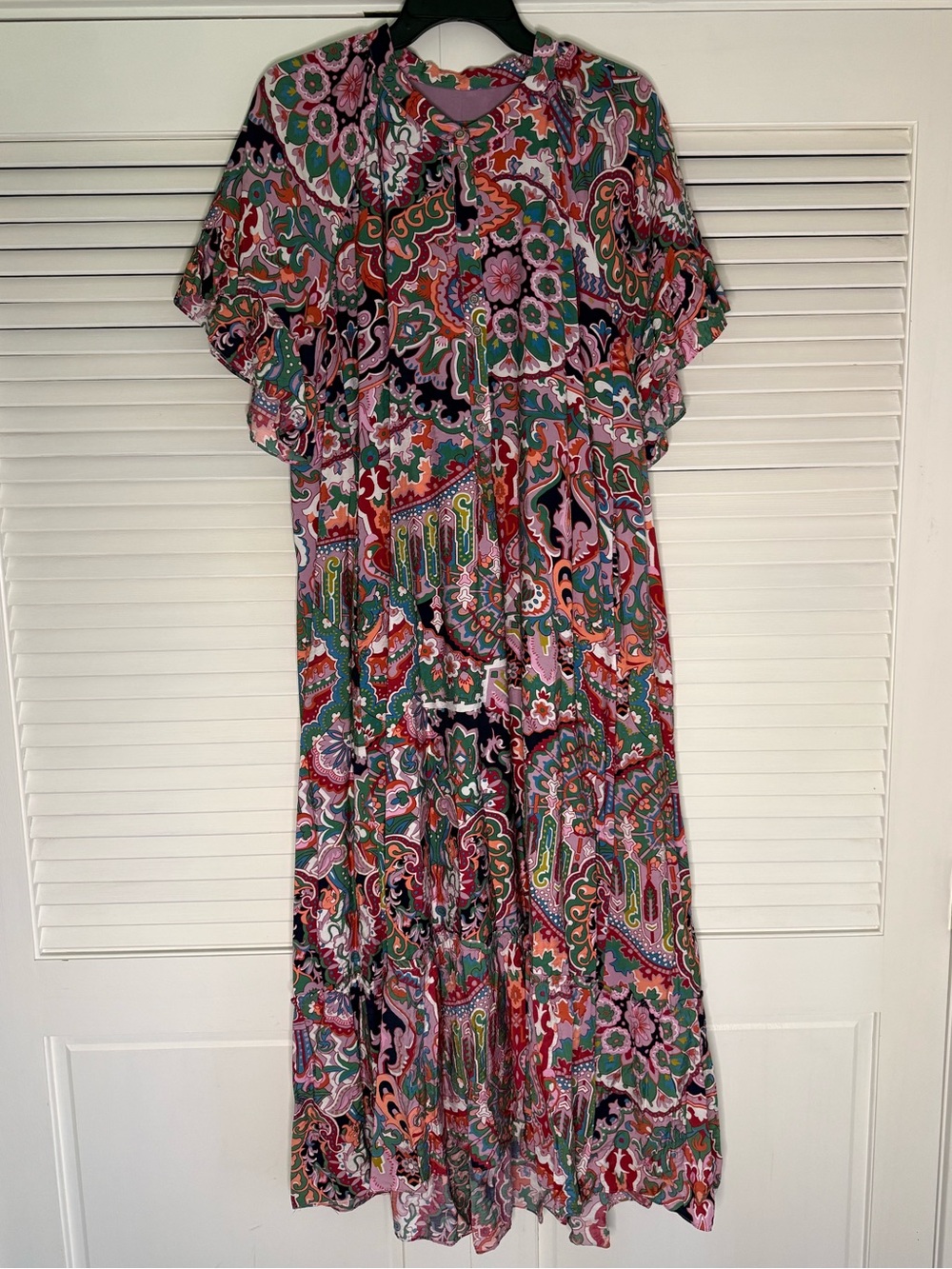 ANTHROPOLOGIE Multi-Color Floral Paisley Maxi Dress - Size L